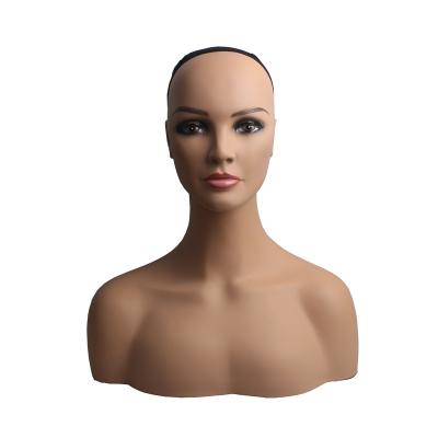 China Soft Plastic Wig Display Mannequin Head With Shoulder For Showing Wigs 1 Size for sale