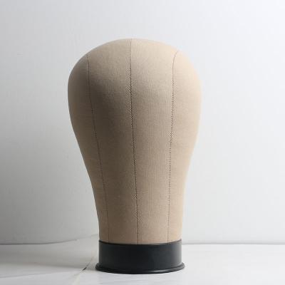 China Long Neck Wig Caps Cork Display Head Mannequin Canvas Block For Making Wigs And Styling, Canvas Wig Head for sale