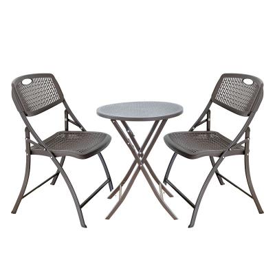 China 3PCS Modern Folding Chair One Folding Furniture Two Furniture Two Folding Table Garden Rest Snack Furniture for sale