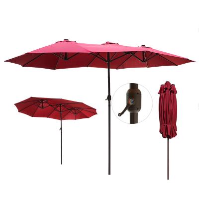 China Modern Double Sided Outdoor Parasol Sunshade Double Sided Outdoor Garden Umbrella Patio Large Size Market Umbrella for sale