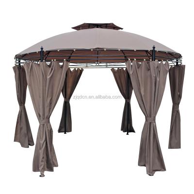 China Polyester Le QINDA Papillon 11.5' Round Gazebo Pergola Canopy Shelter With Removable Side Curtains for sale