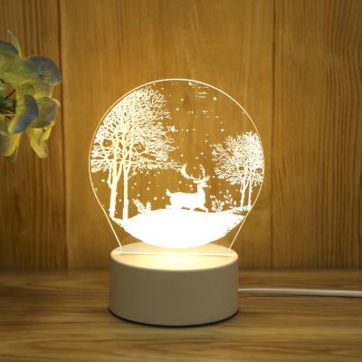 China Modern Wholesale 3D Effect Desk Lamp Kids 3D Night Table Light Led Lamp With Switch Button for sale