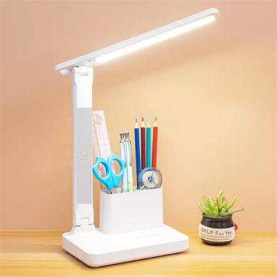 China Eye Protection Folding Desk Lamp Modern Creative Modern Office Study Reading Led Table Lamp With Pen Holder for sale