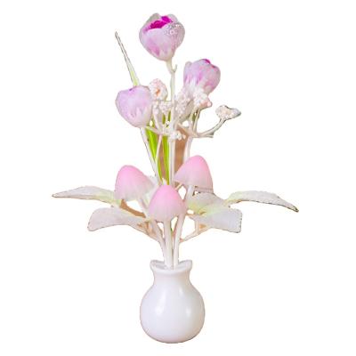 China Modern Led Lamp Tulip Flower Nightlight Sensor Control LED Night Light Bathroom Bedside Light for Home Decor for sale