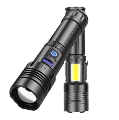 China Camping XHP70 LED USB Rechargeable 18650 or 26650 Battery Zoom 7 Modes Aluminum Tactical Torch Flashlight for sale