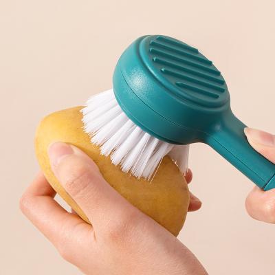 China Universal Viable Holes Skin Potato Yams Sweep Melon Fruit Vegetable Brush Kitchen Fruit and Peeling Cleaner Brush for sale