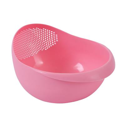 China Fruit Vegetable Salad Rice Strainer Drain Basketplastic Mixing Bowl Multifunctional Sustainable Fruit Wash for sale