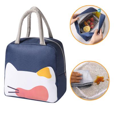 China 2021 Hot Cartoon Rabbit Meow Polyester Wholesale Amazon Sale Waterproof Insulation Basic Bento Lunch Bag Portable for sale