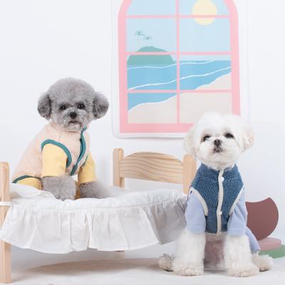 China Sustainable Pet Clothes Small Dog Embroidery Bear Clothing Fleece Coat Dog Outdoor Vest for sale