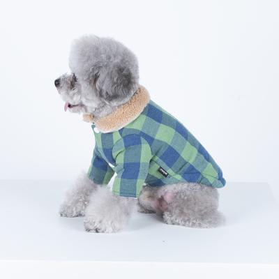 China Sustainable Dogs Clothes Coat Dog Jacket Winter Lattice Dog Pet Apparel for sale