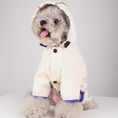 China Sustainable Cute Color Matched Small Dog Clothes Pet Raincoat Raincoat Yellow Dog for sale