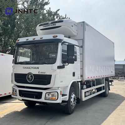 China Collect and transport fresh food heavy duty Shacman L3000 4X2 6 wheeler refrigerated cargo van truck with independent cooling machine for sale