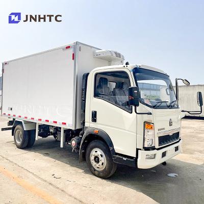 China refrigerated truck 14cbm 5ton howo 4X2 light small freezer truck 1-10T mini cargo van meat food transport for sale