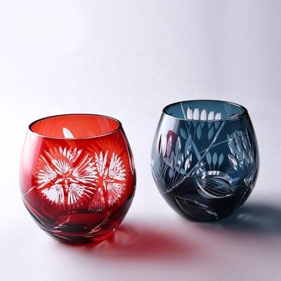 China Viable caliber hand-cut Japanese Edo Kiriko crystal glass opener household spirit glass whiskey glass cup for sale