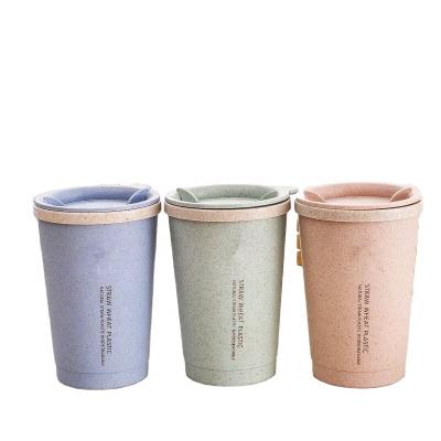 China Small Sustainable Portable Reusable Eco Friendly Wheat Straw Coffee Cup Travel Mugs for sale