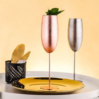 China European Luxury Bar Champagne Cup Creative Cocktail Cup Large Capacity Tulip Cup Vintage Glass Stainless Steel Tumbler for sale