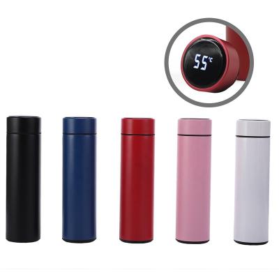 China 500ml Stainless Steel PORTABLE Led Temperature Display Thermos Smart Water Bottle with Reminder Time Marker for sale