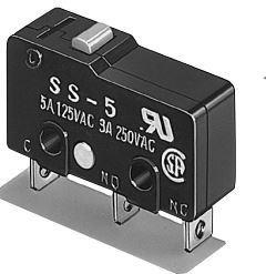 Cina Innesto a vite improvviso di azione SPDT Pin Plunger 5A 250VAC 30VDC 0.49N del commutatore di SS-5-FT OMRON in vendita