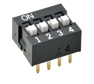 Cina IMMERSIONE del DIP switch di A6E-4104-N SMD FUORI sullo scorrevole sollevato 0.025A 24VDC di SPST 4 in vendita