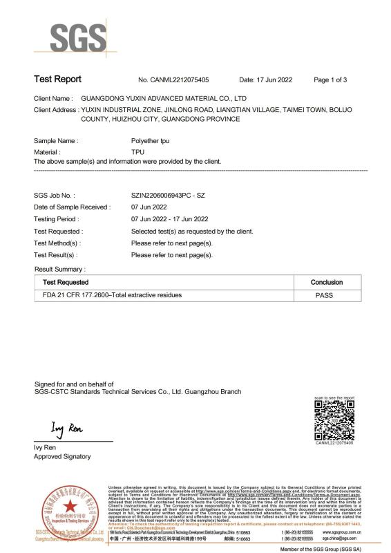 FDA 21 CFR 177.2600 - Dongguan Miren outdoor products Co., Ltd