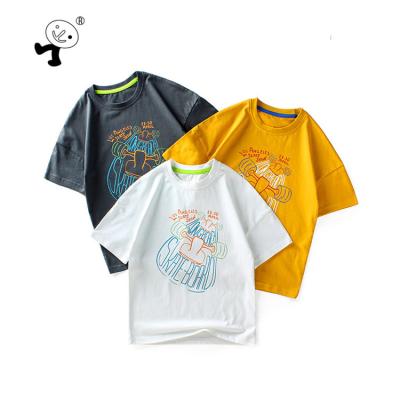 China Factory Wholesale Children's T-shirts Boys Casual Shirts Anti Shrink Kids 100% Cotton Short Sleeve Shirts for sale