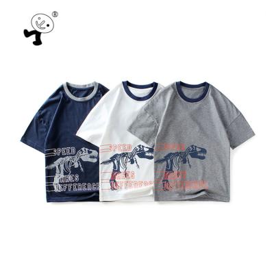 China Factory Price 100% Cotton O-Neck Kids Casual T-shirts Wholesale Anti-Shrink Little Boys Shirts For 12 Years for sale