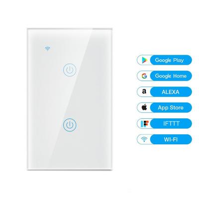 China Smart Life App 120 Smart Life Support for Home Google and Amason Alexa Tuya - 2 Door Way Smart Wall Switch for sale