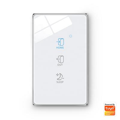 China Tempered glass + standard US N+L line 3 way sensor switch tuya stage switch automation aluminum alloy frame touch sensor wifi switch for sale