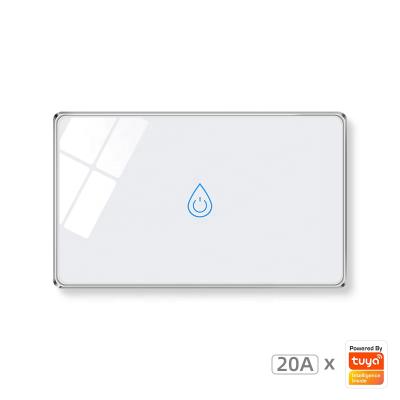 China New tempered glass tuya switch 20A smart home zigbee switch us standard suitable for water heater boiler switch for sale