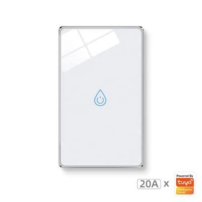 China Tempered Glass Tuya 20a Switch WiFi Water Heater Switch Us Google Alexa Control Air Conditioner Standard Auxiliary Switch for sale