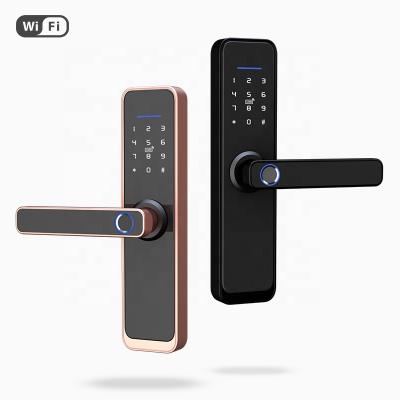 China Life wood smart app tuya door lock smart door lock fingerprint open app to open password to open for sale