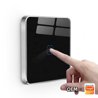 China Tempered glass+Aluminum alloy frame life zigbee UK/EU standard smart switch 1gang switch wall contact lamp switch for sale