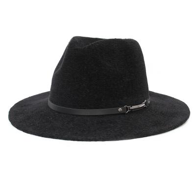 China New Designer Fedora Hats Women Wholesale 2021 Plush Wool Fadora Hat Womens And Womens Wide Brim Fedora Hats Men for sale