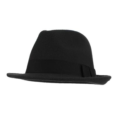 China 2021 Wholesale Plush Men And Women Curved Jazz Hat Gentleman Plus Web Felted Hat Cap for sale