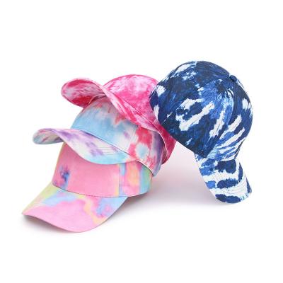 China JOINT New Fashion Tie Dye Baseball Cap Spring Men Women Stretch Lovers Colorful Snapback Cap Trucker Outdoor Adjustable Hat for sale