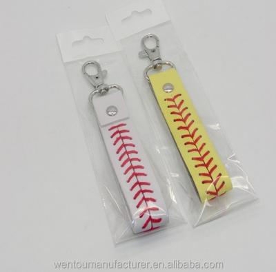 China Stitch Softball / Eco Friendly Sewing Softball Eco Leather Key Chain for sale