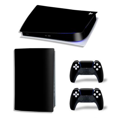 China Custom Video Game Player Full Body PVC Vinyl Skin Stickers for ps5 version console and controller digital black color for sale