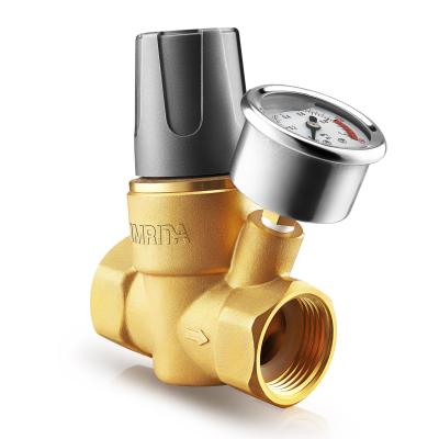 China New Design Home Household Large Kitchen Flow Pressure Regulator Monitor Brass Water Reducing Control Valve for sale