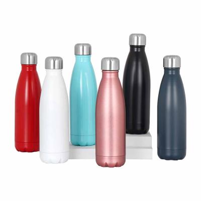 China Sustainable OEM 500ml Double Wall Water Bottle Stainless Steel Custom Cola Shaped Reusable Metal Sports Water Bottles for sale