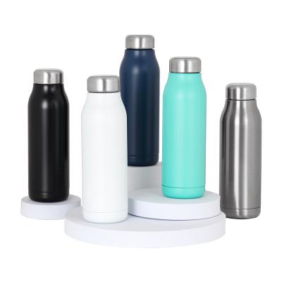 China 500ML Double Water Bottle Vial Stainless Steel High Quality Hot Wall Insulated Milk Water Bottle With Lid for sale