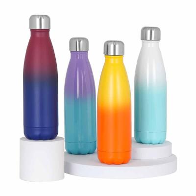 China Sustainable 500ml Double Wall Vacuum Flask Stainless Steel Cola Shaped Water Bottles Sports for sale