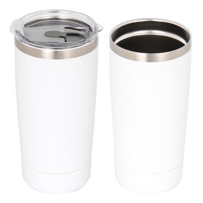 China Sustainable Powder Coated Stainless Steel Insulated Coffee Mugs Double Wall Vacuum Tumbler Cup With Lid for sale