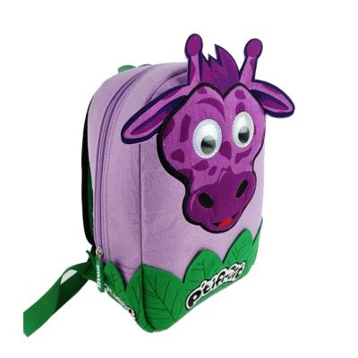 China 2018 LUYADA Cow Lion Satchel Cartoon Character Felt Kindergarten Purple School Bag Cute Animal Light Weight Backpack For Children for sale