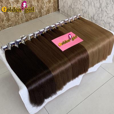 China No Shedding Ready To Ship Products Tape In Raw Virgin Hair Extensions High Quality Raw Brazilian Human Hair Extensions for sale