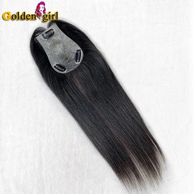 China No Wholesale Good Quality Natural Color Raw Shedding Virgin Cuticle Aligned Brazilian Hair Topper Women Size 3x5 Inch PU Skin Toupee for sale