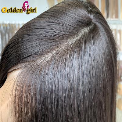 China No Gold Girl Hot Selling Shedding Cuticle Aligned Virgin Silk Low Grade Hair Pieces 12a Virgin Hair Topper Hairpiece for sale