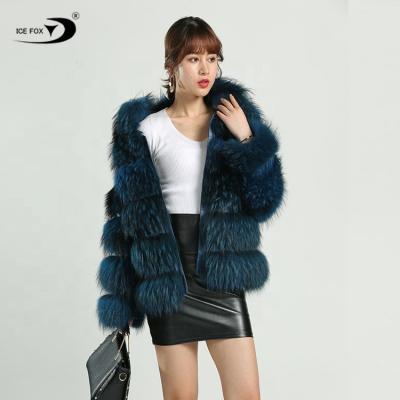 China Real Fur Coat Women's Fashion Real Fox Raccoon Fur Coat Women's Winter Coat Women's Anti-Shrink Fur Jacket for sale