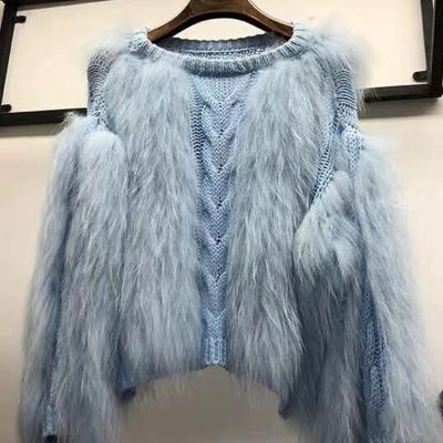 China 2021 New Design Breathable Round Neck High Quality Fox Fur Sweater Lady Winter Sweater Fur Pullover for sale