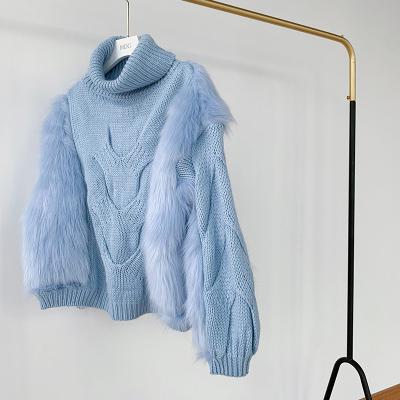 China 2021 breathable new style small knit fur sweater female knit sweater fur quilting sweater for sale