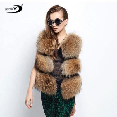 China 2020 Viable New Raccoon Fur Vest Customized Color Fashion Pop Women Girl Coat Faux Fur Vest for sale